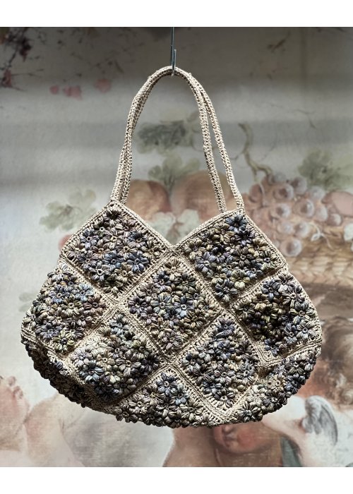 Sophie Digard | Large Raffia Bag | Patchwork | Limones